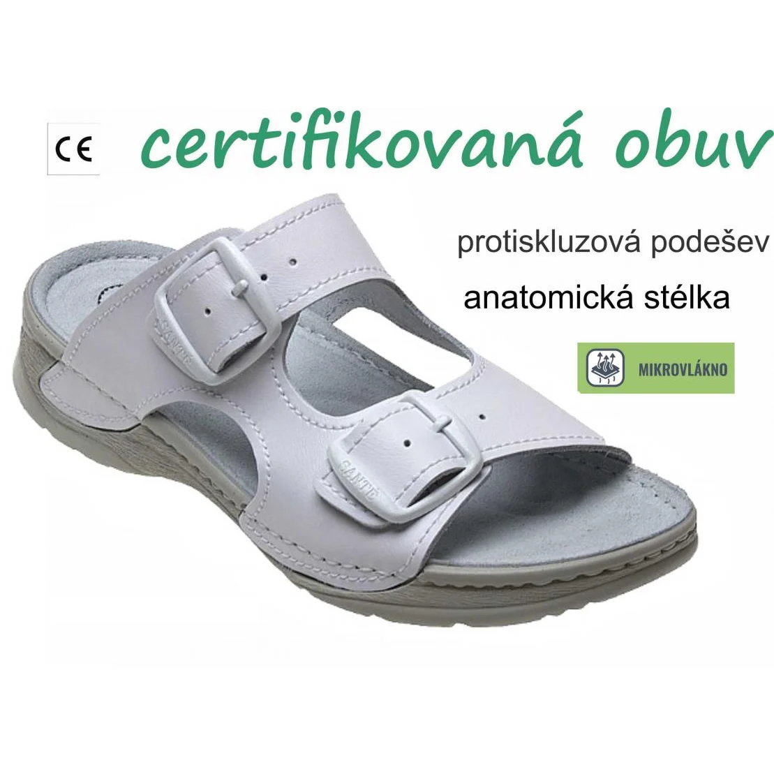 Pantofle SANTÉ D/10/10 BÍLÁ