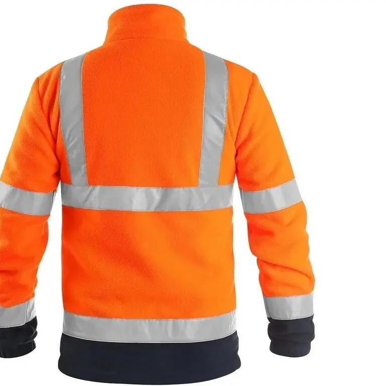 Bunda CXS PRESTON, výstražná, fleece, oranžovo - modrá - Obrázek 2