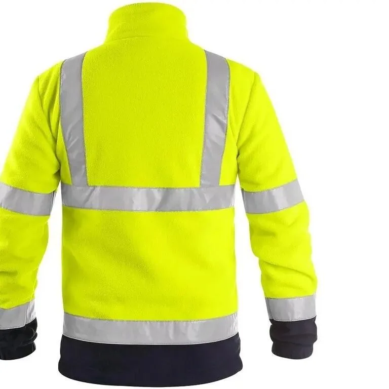 Bunda CXS PRESTON, výstražná, fleece, žluto - modrá - Obrázek 2
