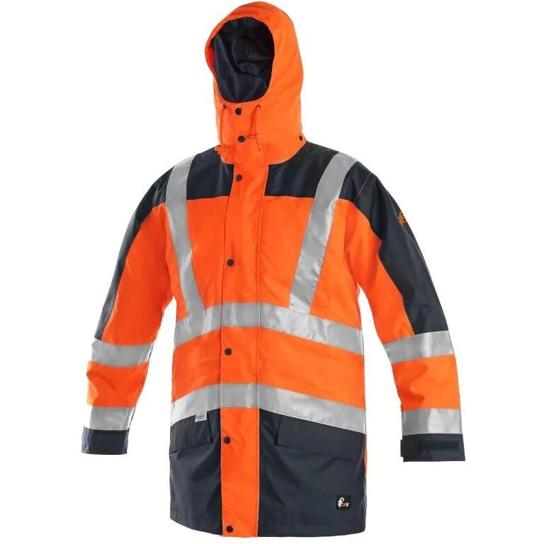 Bunda LONDON, výstražná, 5 V 1, pánská, oranžovo - modrá, size S