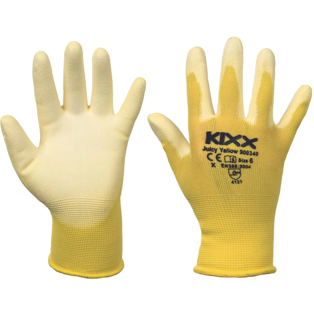Rukavice CERVA JUICY YELLOW, nylonové PU dlaň