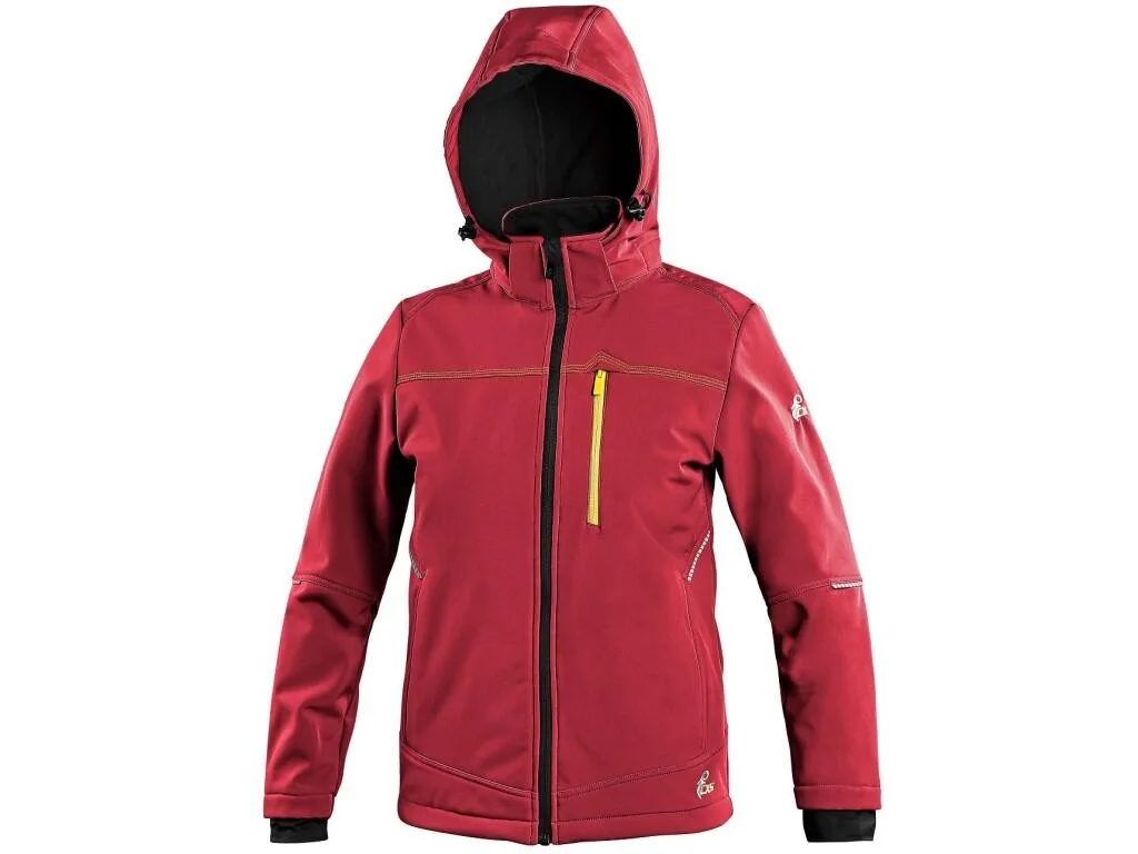 Bunda CXS STRETCH, dětská, softshell, červená