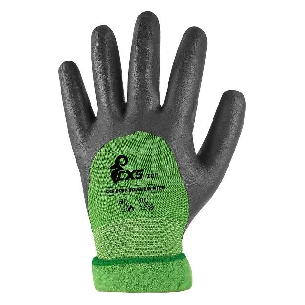 Rukavice ROXY DOUBLE WINTER, zimní, máčené v nitrilu, černo-zelené