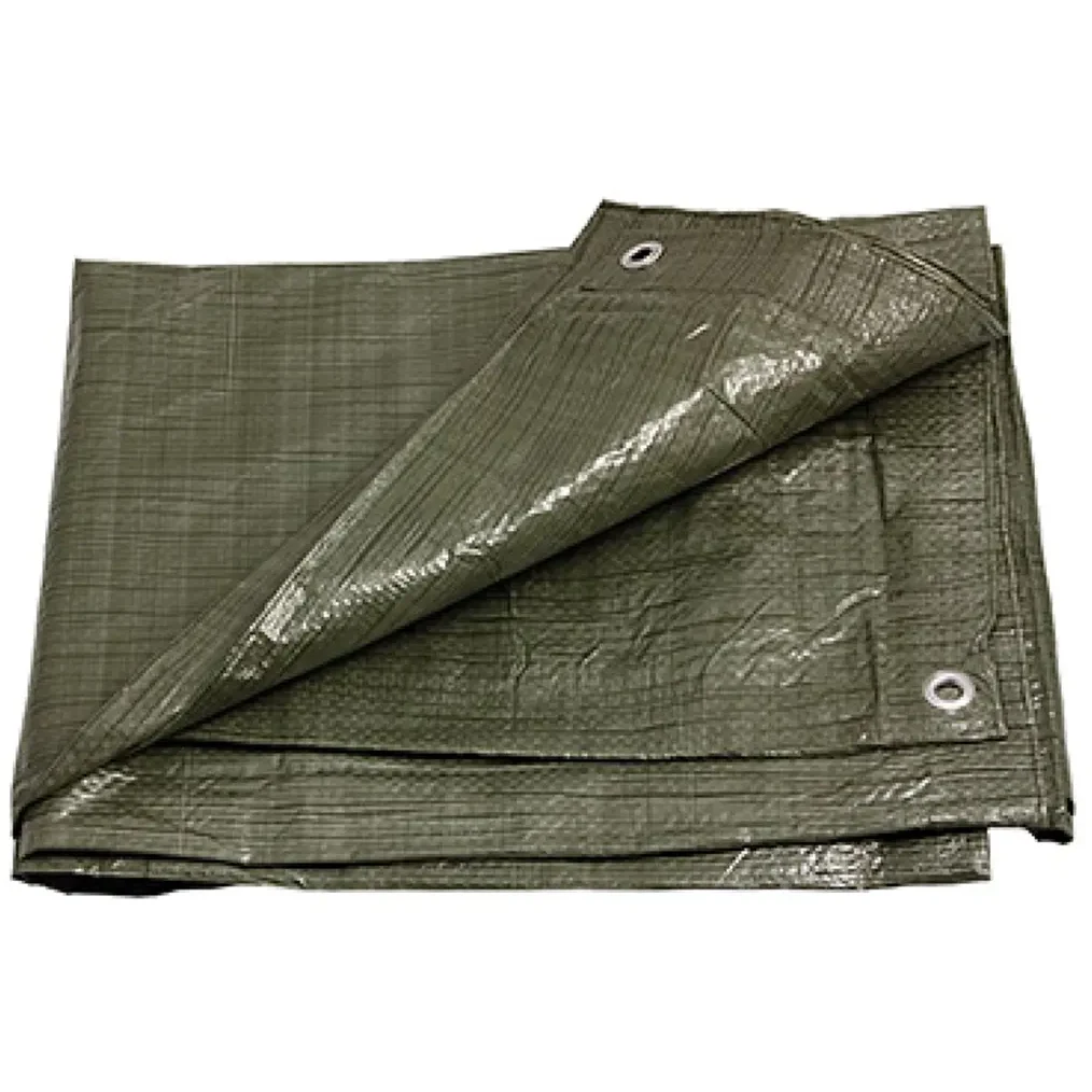 Plachta s oky 3 × 5 m, zelená, 100 g/m²