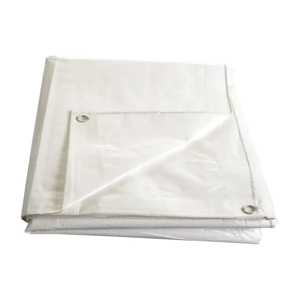 Plachta s oky 3 × 5 m, bílá, 140 g/m², kašírovaná