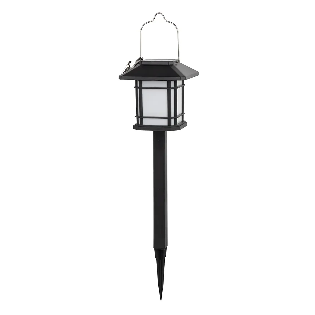 Solární lampa lucerna 12 LED, výška 40 cm, černá