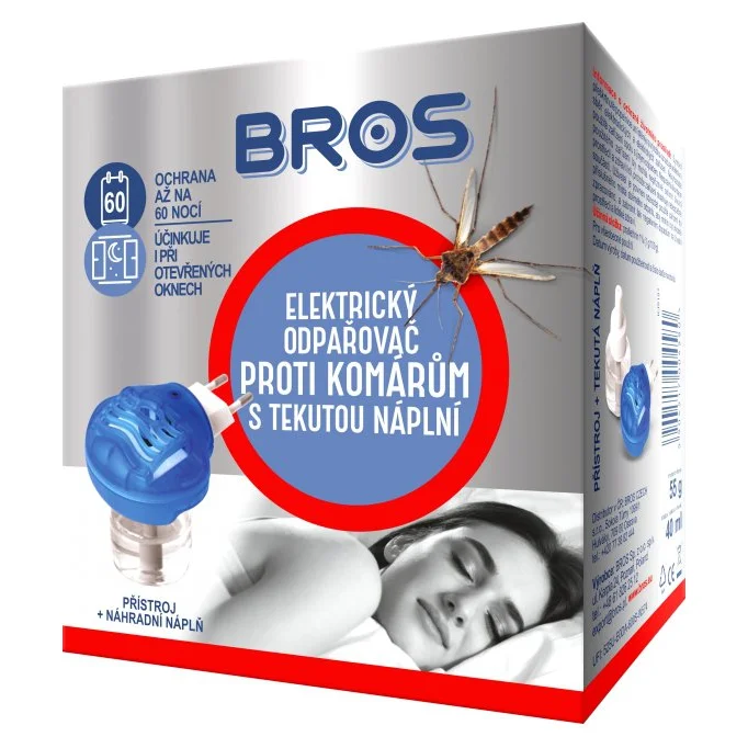 Bros elektrický odpařovač + náplň 60nocí proti komárům