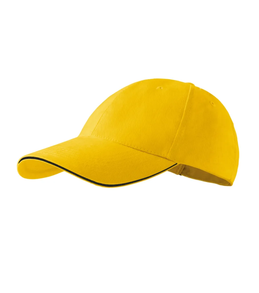 Čepice MALFINI Sandwich 6P 306, unisex, žlutá