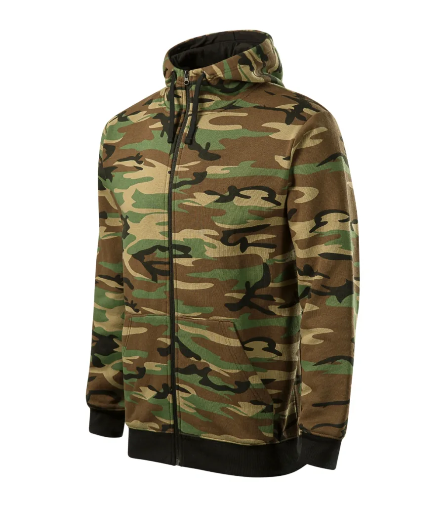 Mikina MALFINI Camo Zipper C19, pánská, camouflage brown