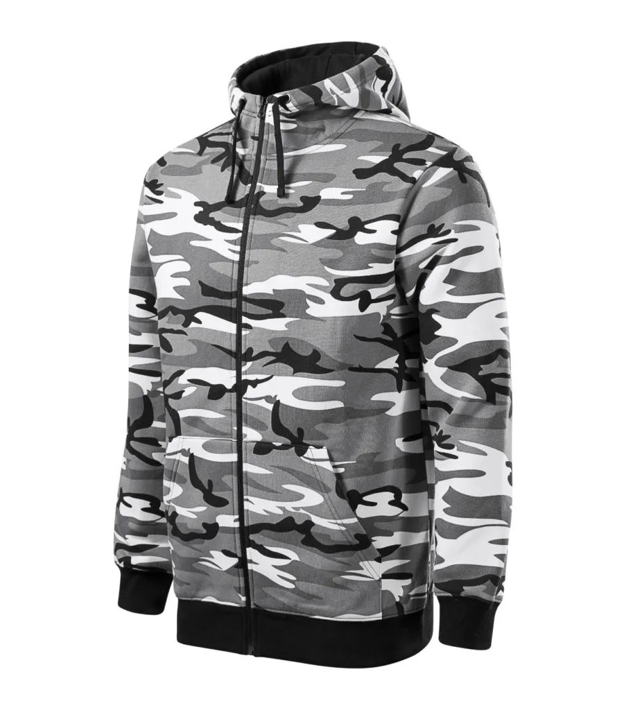Mikina MALFINI Camo Zipper C19, pánská, camouflage gray