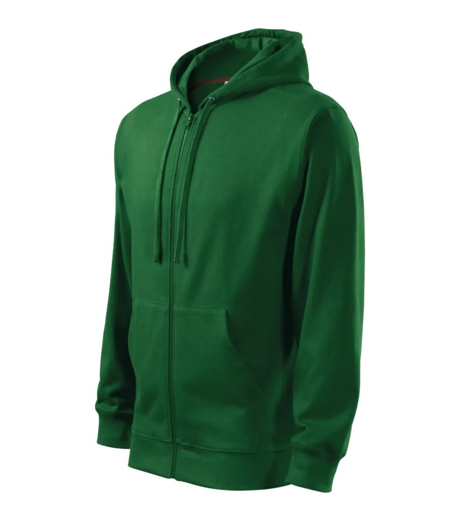 Mikina MALFINI Trendy Zipper 410, pánská, lahvově zelená