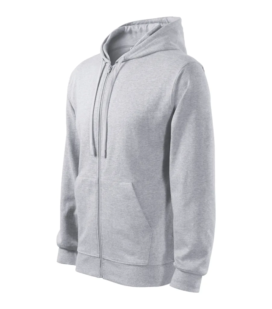 Mikina MALFINI Trendy Zipper 410, pánská, světle šedý melír