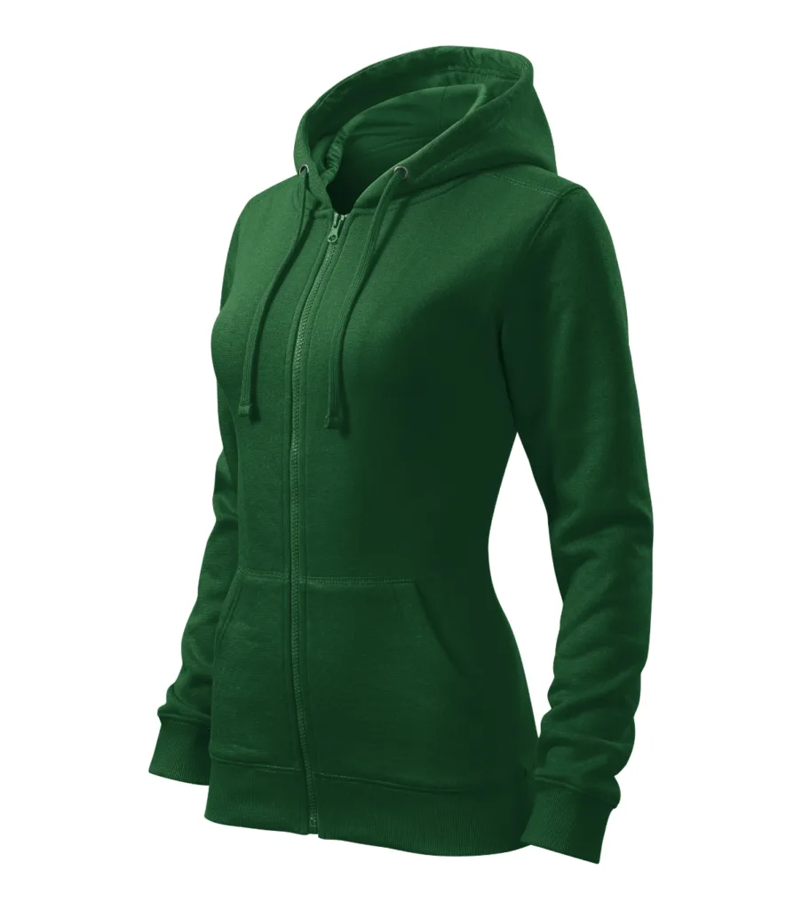 Mikina MALFINI Trendy Zipper 411, dámská, lahvově zelená
