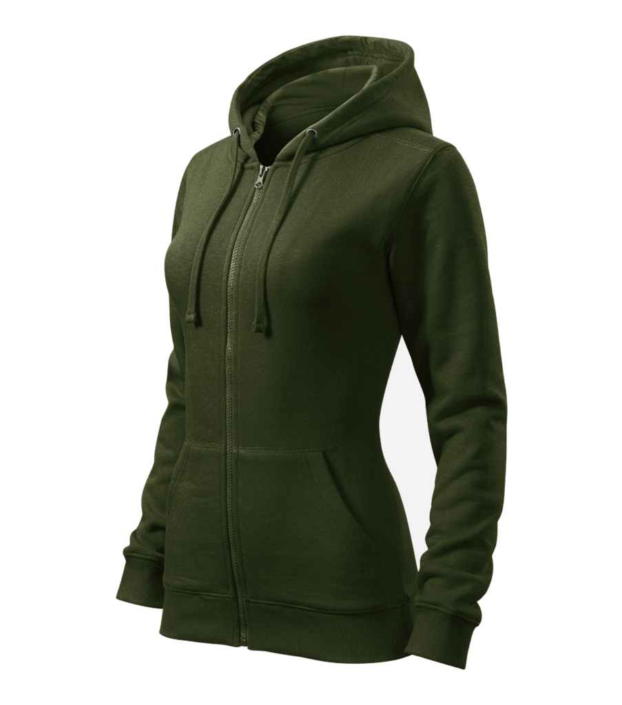 Mikina MALFINI Trendy Zipper 411, dámská, military