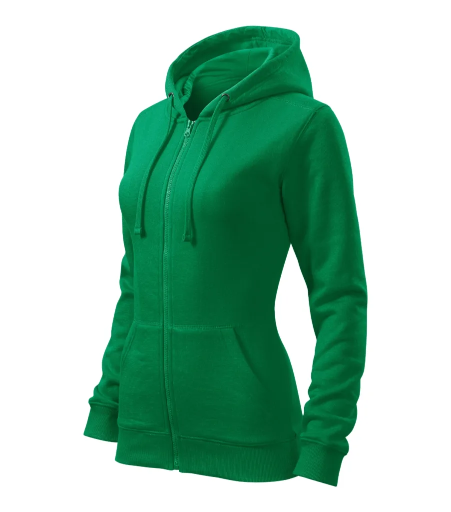 Mikina MALFINI Trendy Zipper 411, dámská, středně zelená
