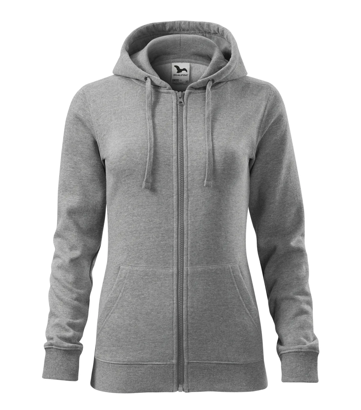 Mikina MALFINI Trendy Zipper 411, dámská, tmavě šedý melír - Obrázek 2