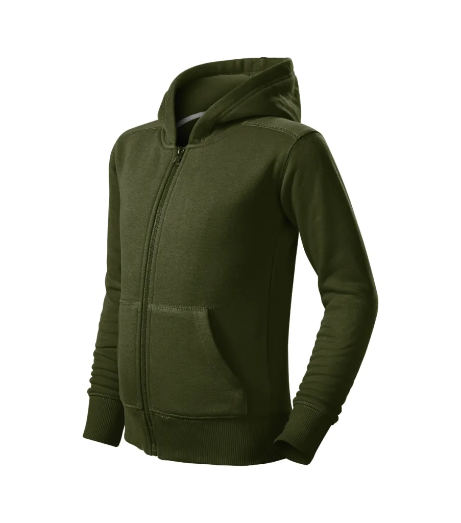Mikina MALFINI Trendy Zipper 412, dětská, military