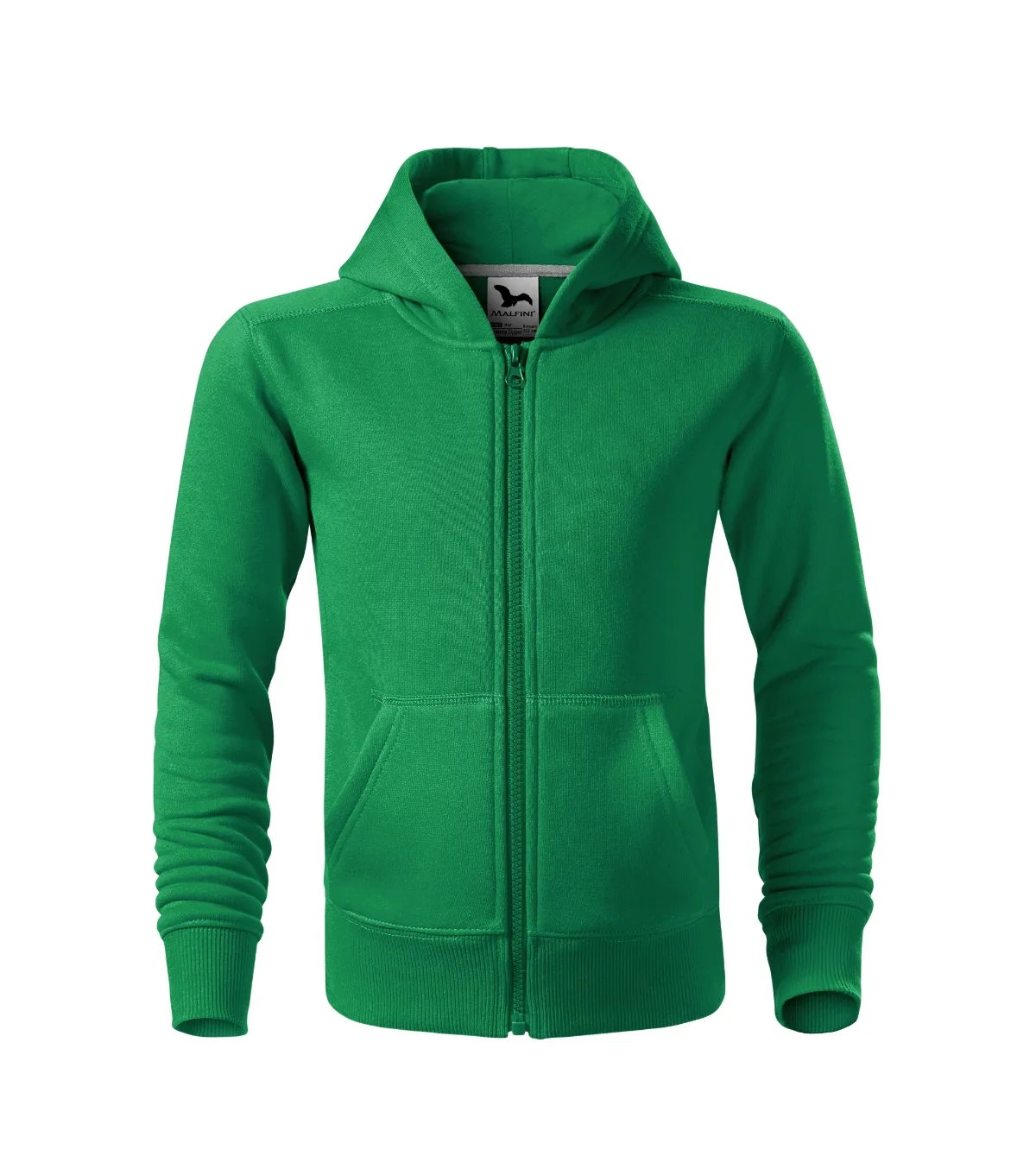 Mikina MALFINI Trendy Zipper 412, dětská, středně zelená - Obrázek 2