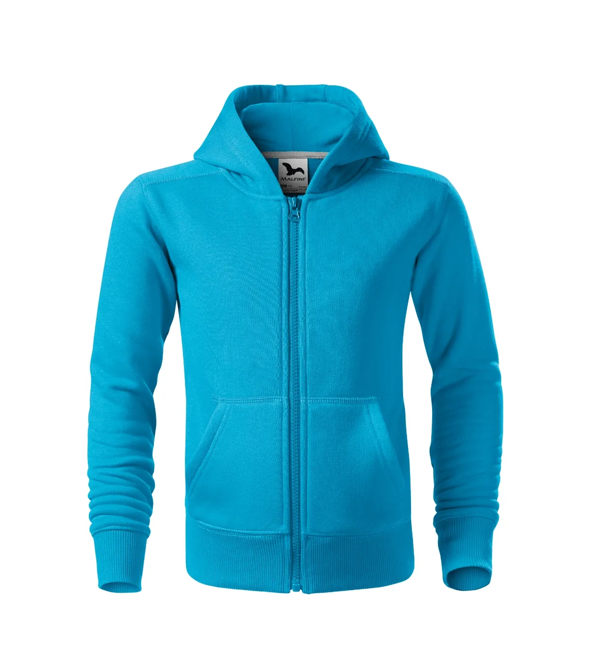 Mikina MALFINI Trendy Zipper 412, dětská, tyrkysová - Obrázek 2