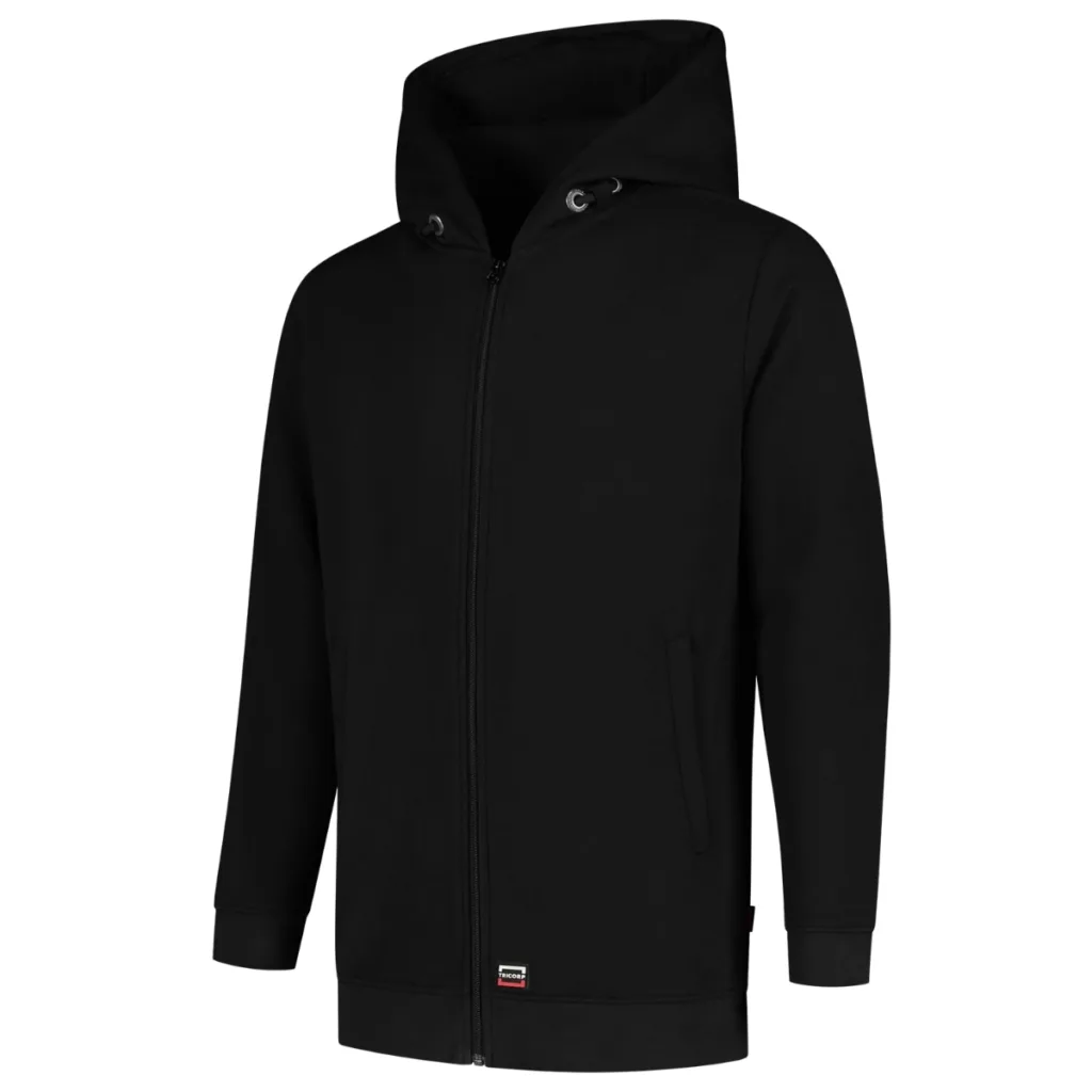 Mikina TRICORP Hooded Sweat Jacket Washable 60°C T44, unisex, černá