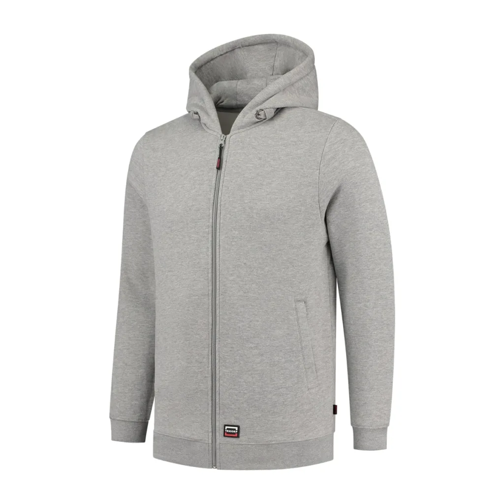 Mikina TRICORP Hooded Sweat Jacket Washable 60°C T44, unisex, grey melange