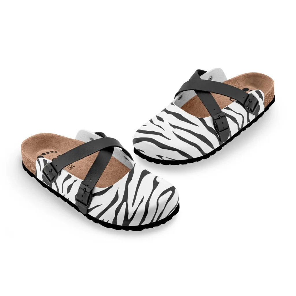 Pantofle FORcare 101066, bílá – zebra