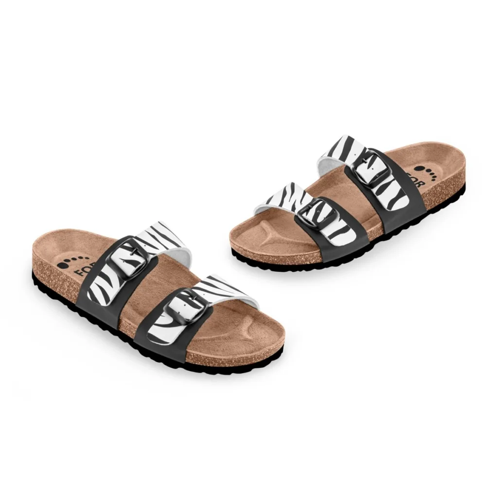 Pantofle FORcare 203066, bílá – zebra