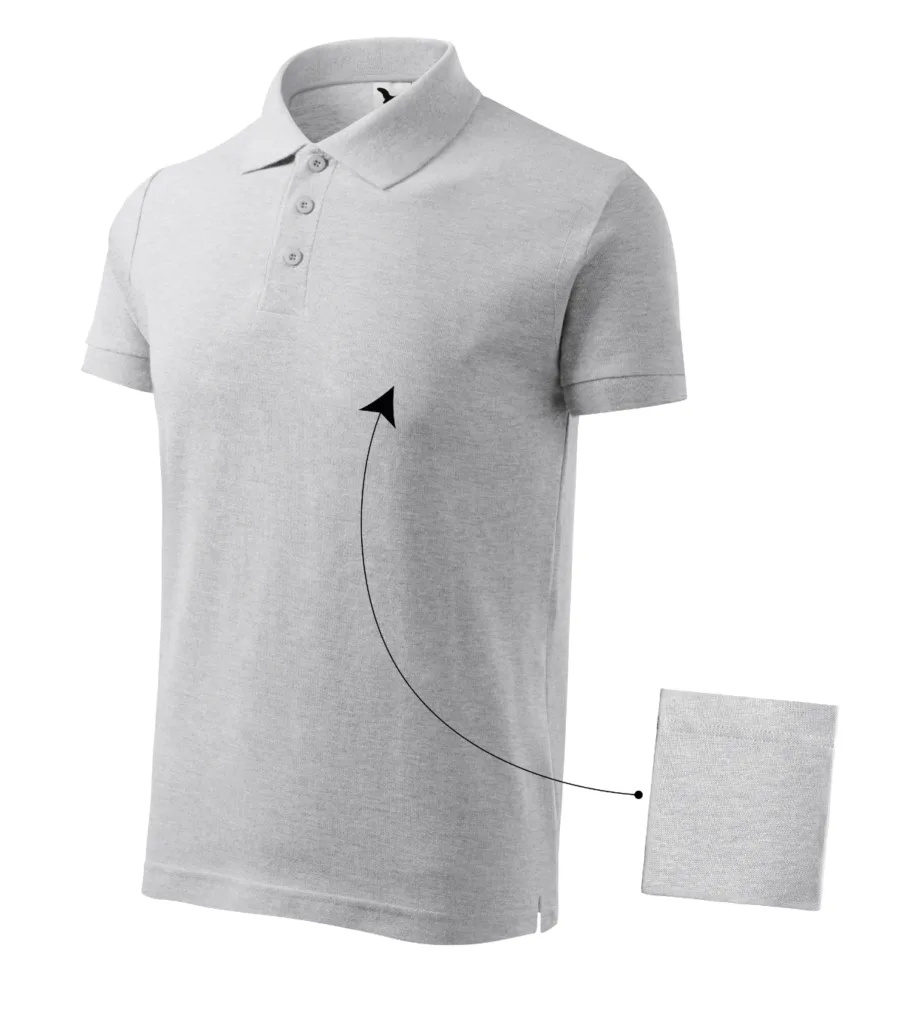Polokošile MALFINI Cotton 212, pánská, světle šedý melír