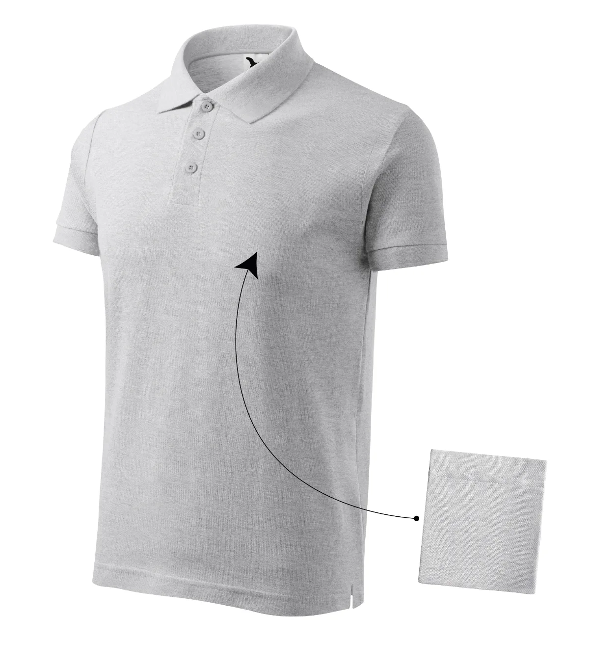 Polokošile MALFINI Cotton 212, pánská, světle šedý melír
