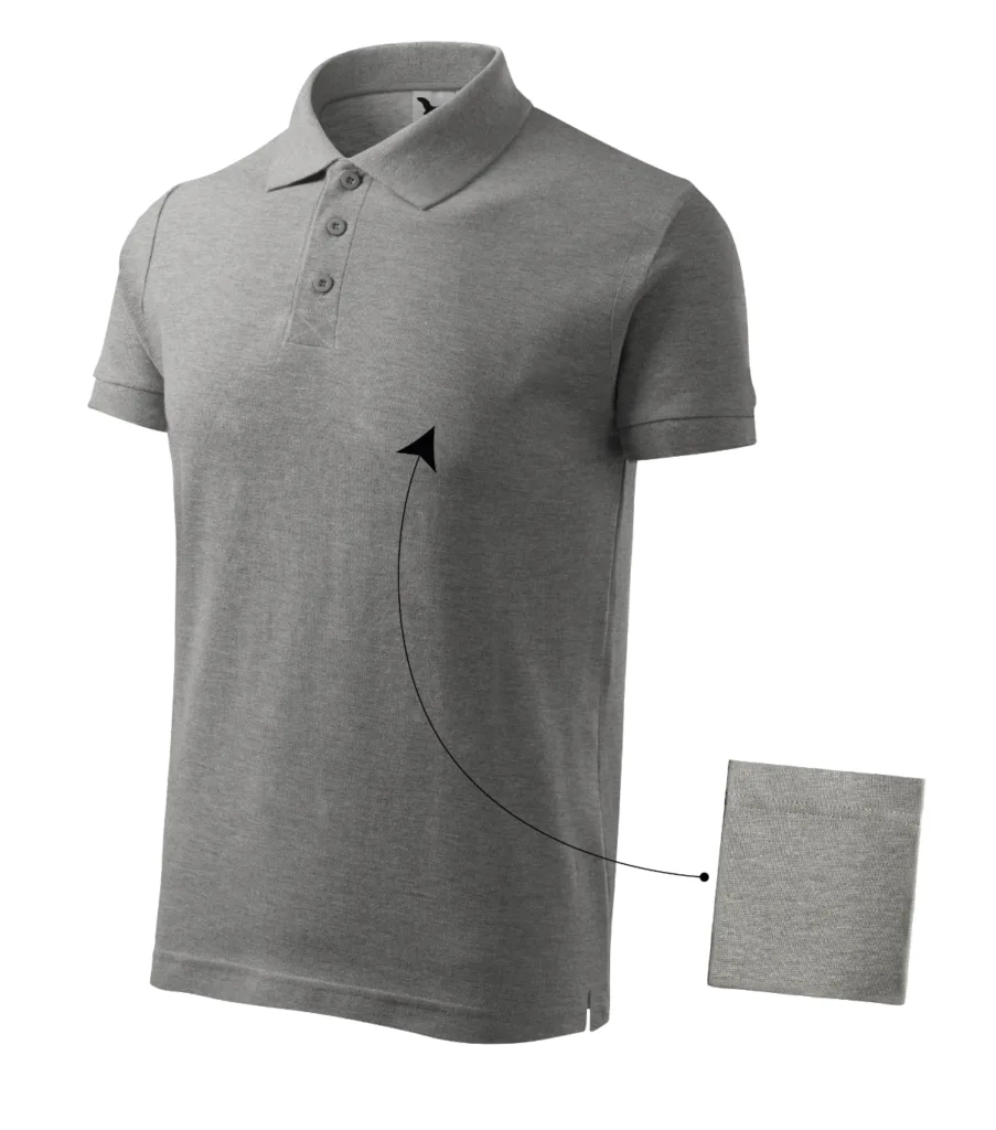 Polokošile MALFINI Cotton 212, pánská, tmavě šedý melír