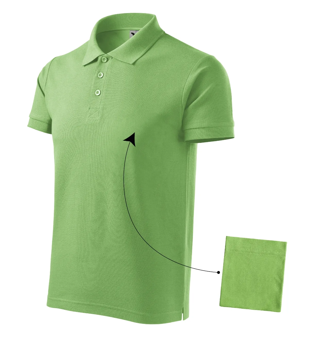 Polokošile MALFINI Cotton 212, pánská, trávově zelená