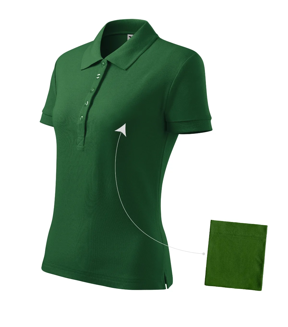 Polokošile MALFINI Cotton 213, dámská, lahvově zelená