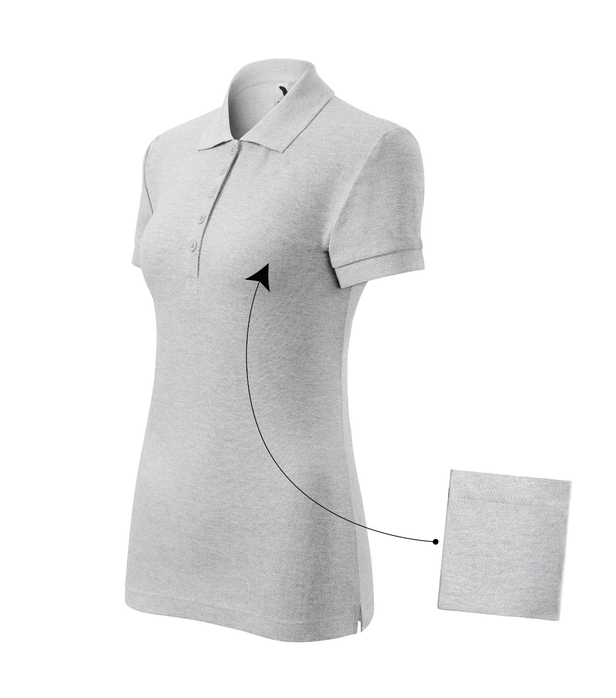 Polokošile MALFINI Cotton 213, dámská, světle šedý melír