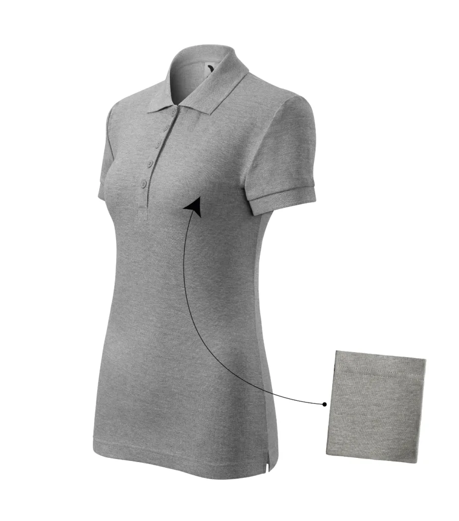 Polokošile MALFINI Cotton 213, dámská, tmavě šedý melír