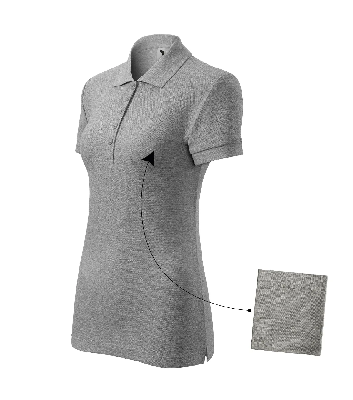 Polokošile MALFINI Cotton 213, dámská, tmavě šedý melír