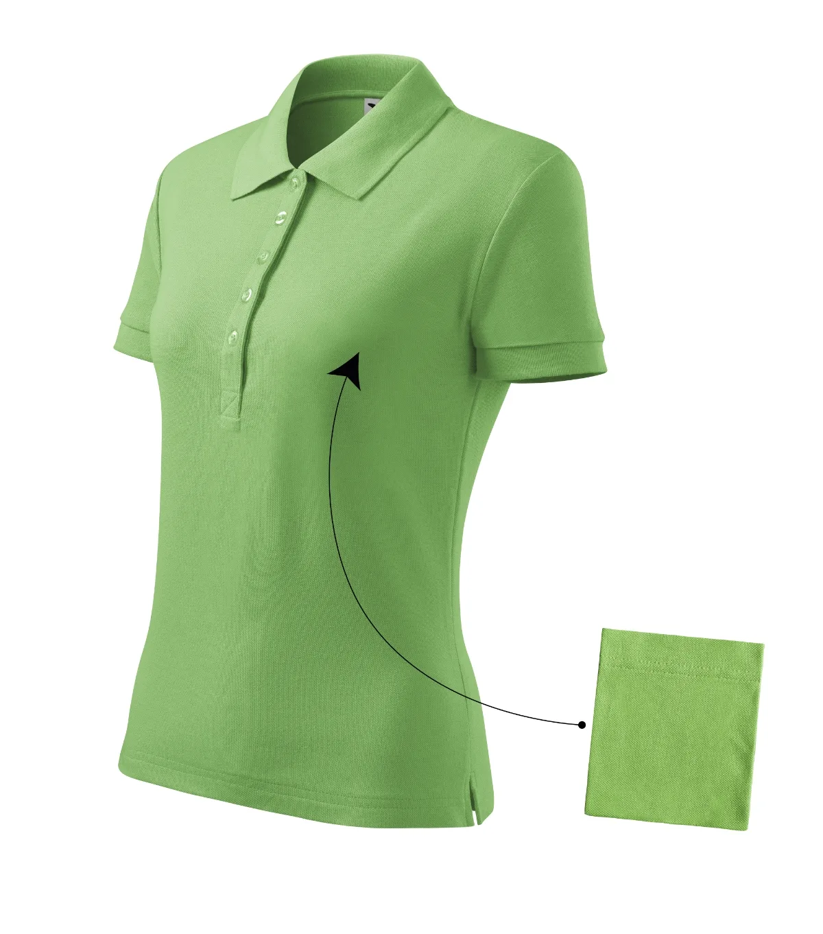 Polokošile MALFINI Cotton 213, dámská, trávově zelená