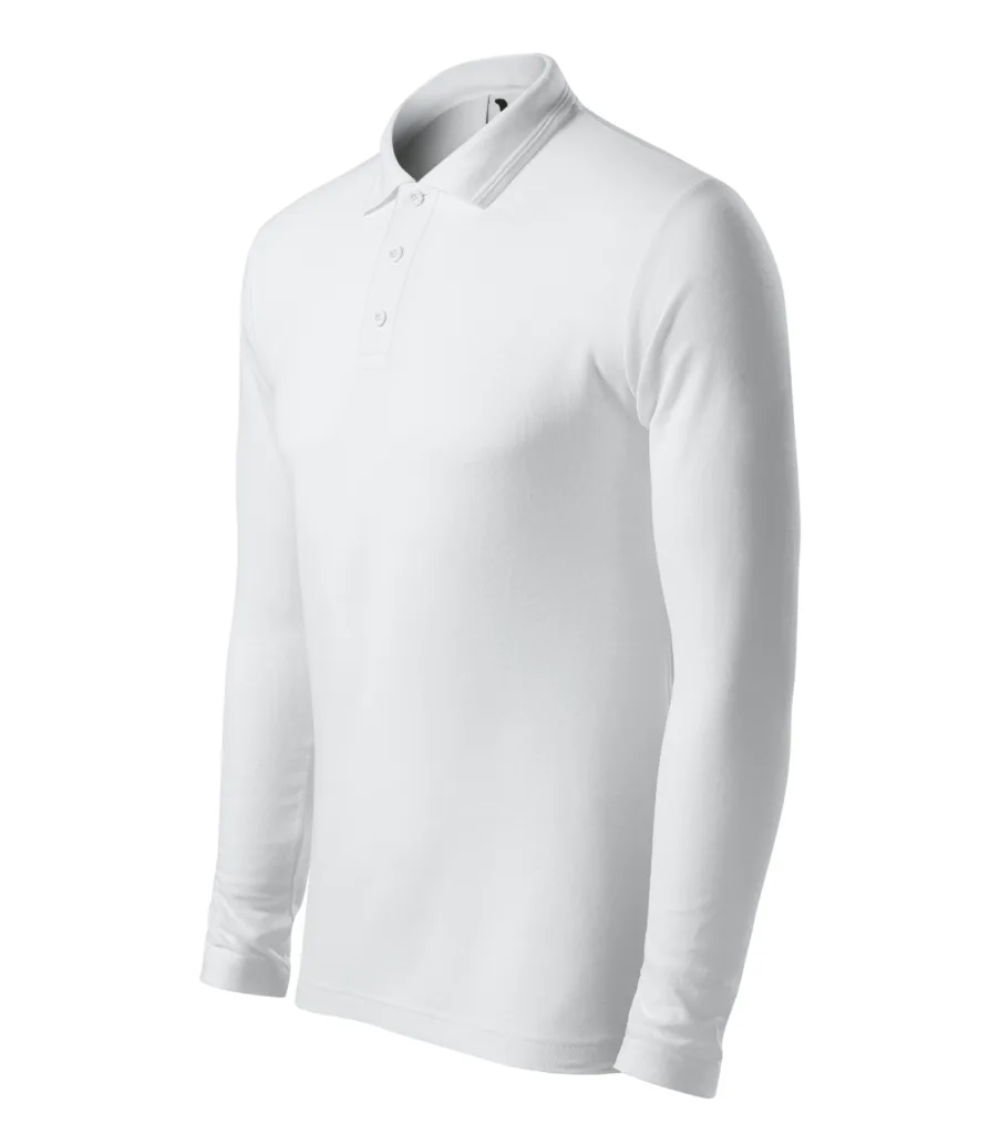 Polokošile MALFINI Pique Polo LS 221, pánská, bílá