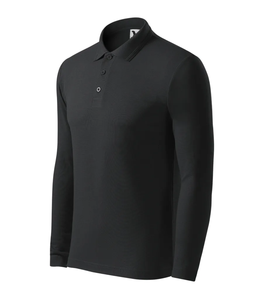 Polokošile MALFINI Pique Polo LS 221, pánská, ebony gray