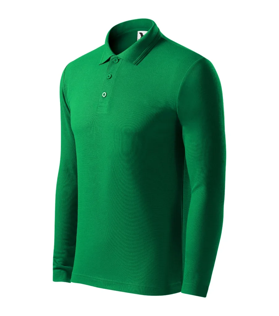 Polokošile MALFINI Pique Polo LS 221, pánská, středně zelená