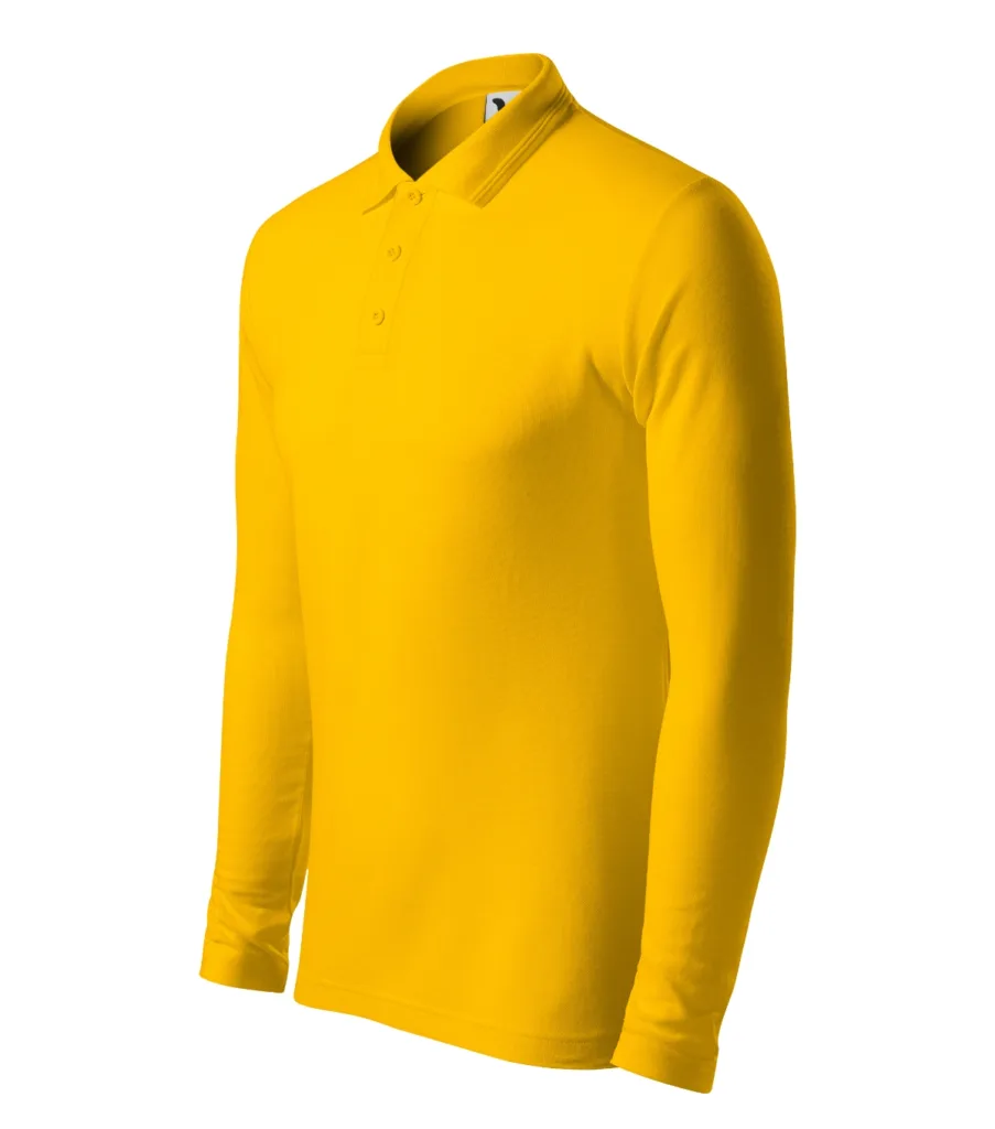 Polokošile MALFINI Pique Polo LS 221, pánská, žlutá