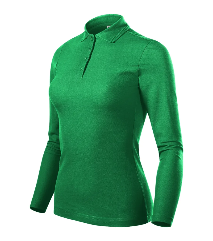 Polokošile MALFINI Pique Polo LS 231, dámská, středně zelená
