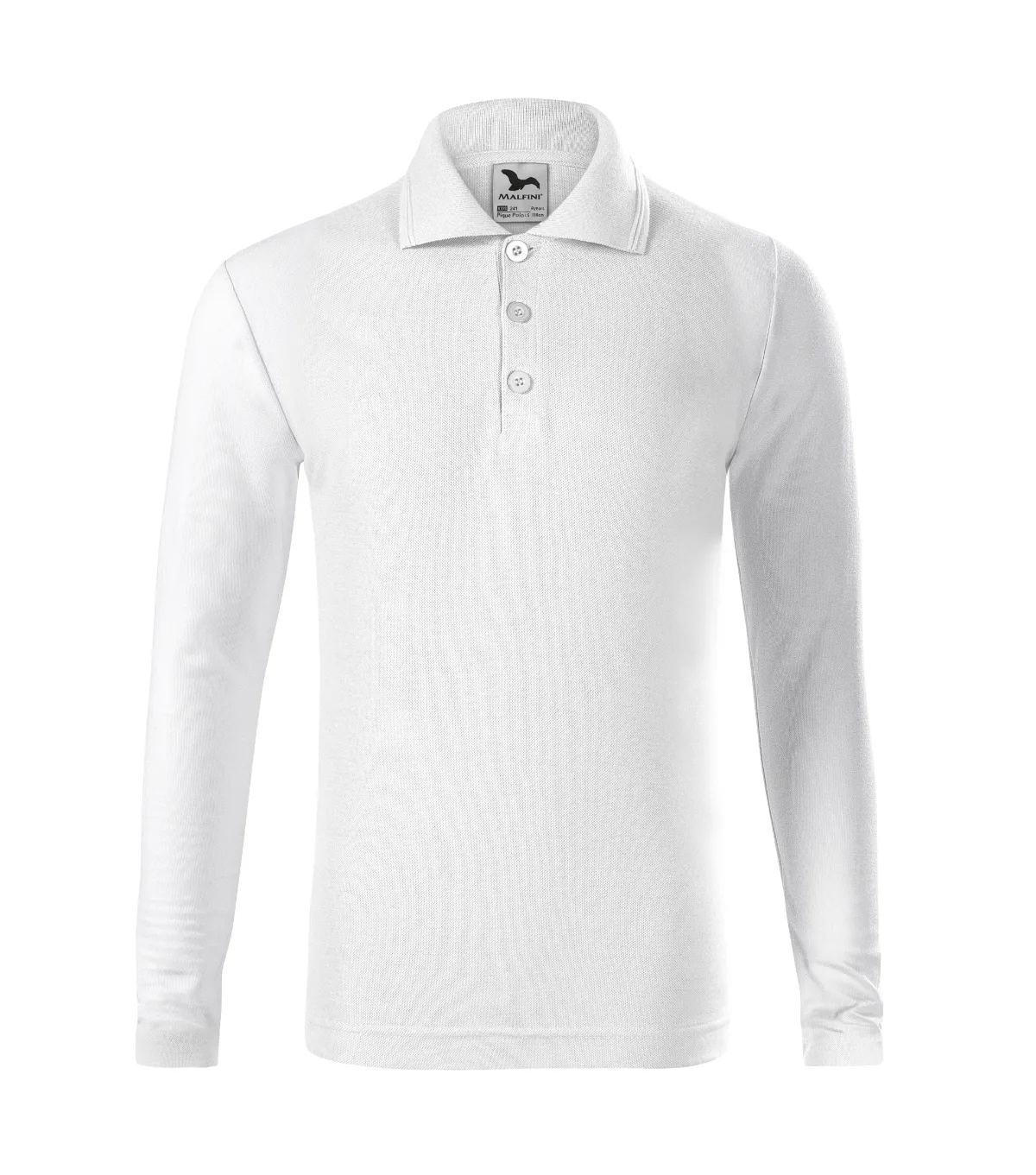 Polokošile MALFINI Pique Polo LS 241, dětská, bílá - Obrázek 2
