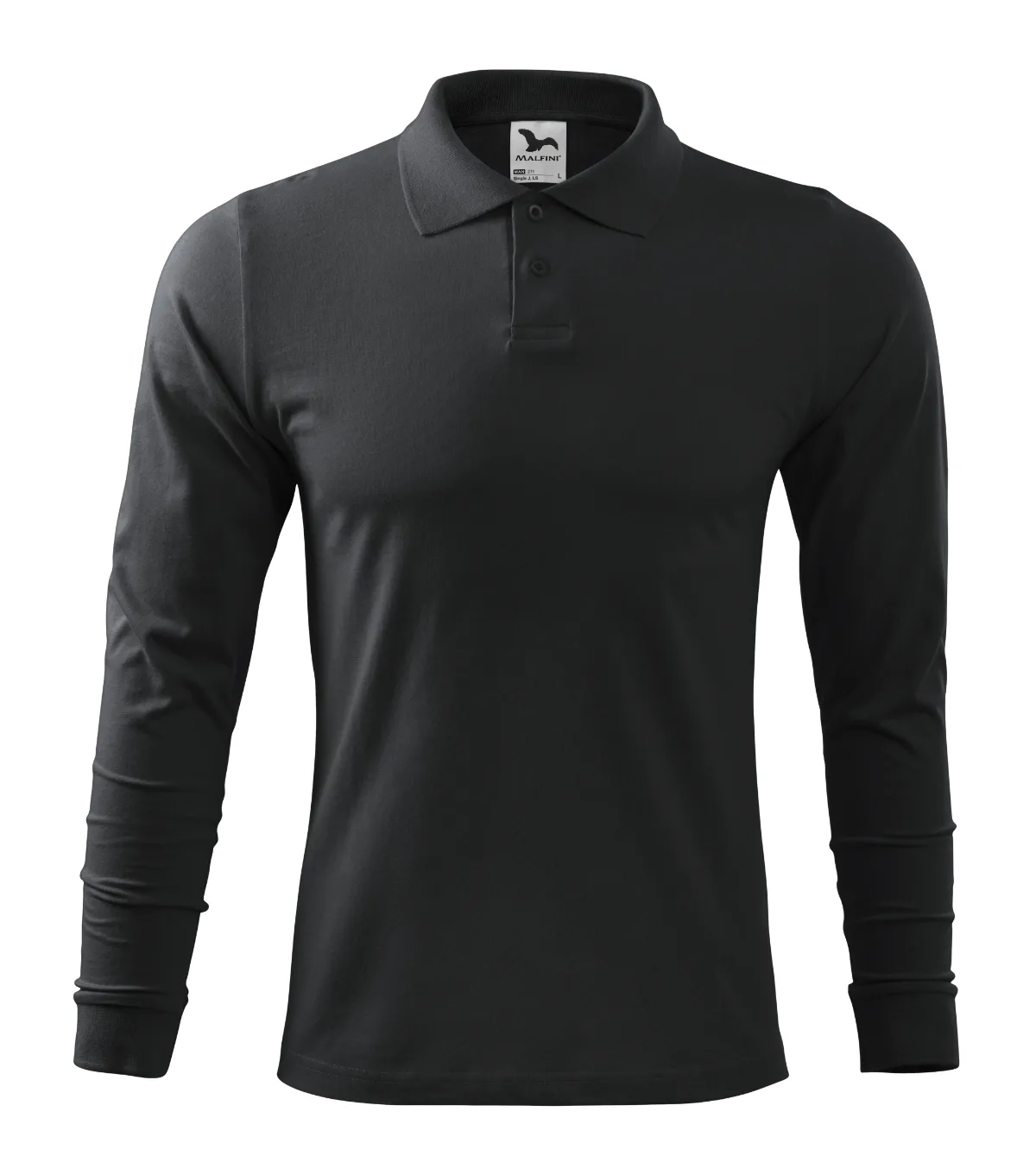 Polokošile MALFINI Single J. LS 211, pánská, ebony gray - Obrázek 2