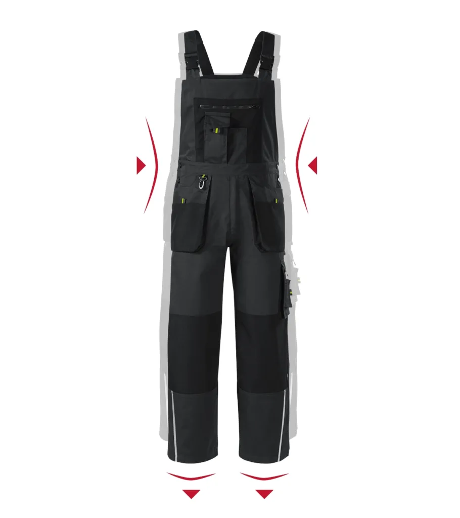 Pracovní kalhoty s laclem RIMECK Ranger W04, pánské, ebony gray
