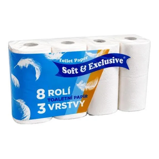 Soft&Exclusive toaletní papír 3v bílý 8ks
