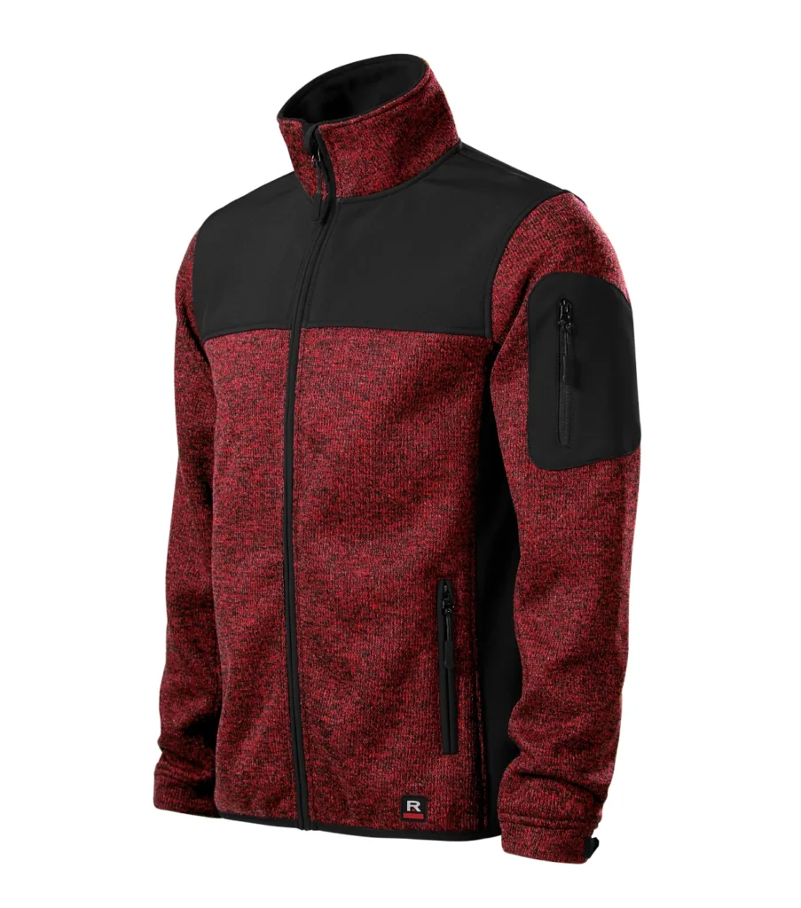 Softshellová bunda RIMECK Casual 550, pánská, knit marlboro red