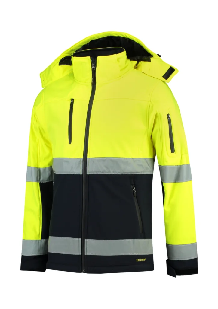 Softshellová bunda TRICORP Bi-color EN ISO 20471 Softshell T52, unisex, fluorescenční žlutá