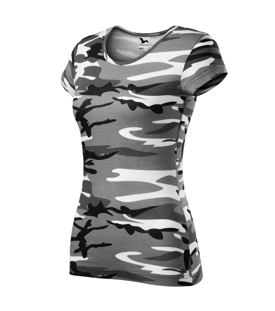 Tričko MALFINI Camo Pure C22, dámské, camouflage gray