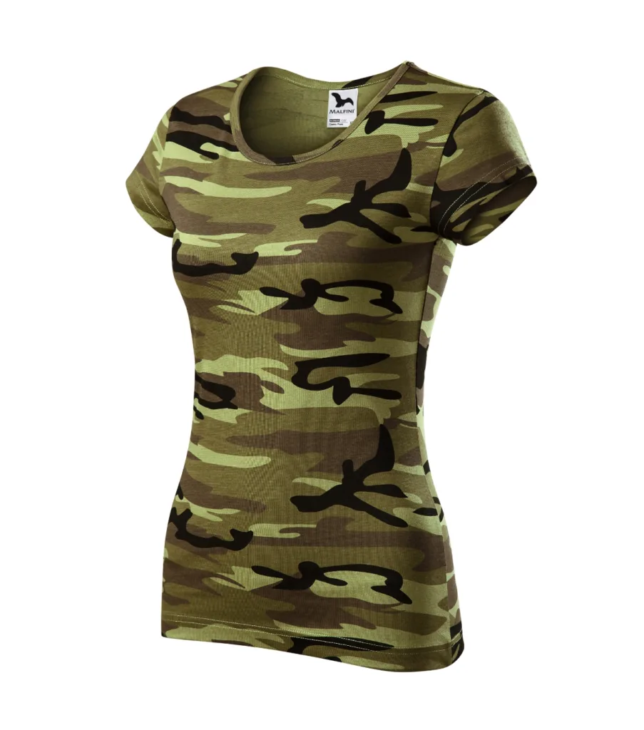 Tričko MALFINI Camo Pure C22, dámské, camouflage green
