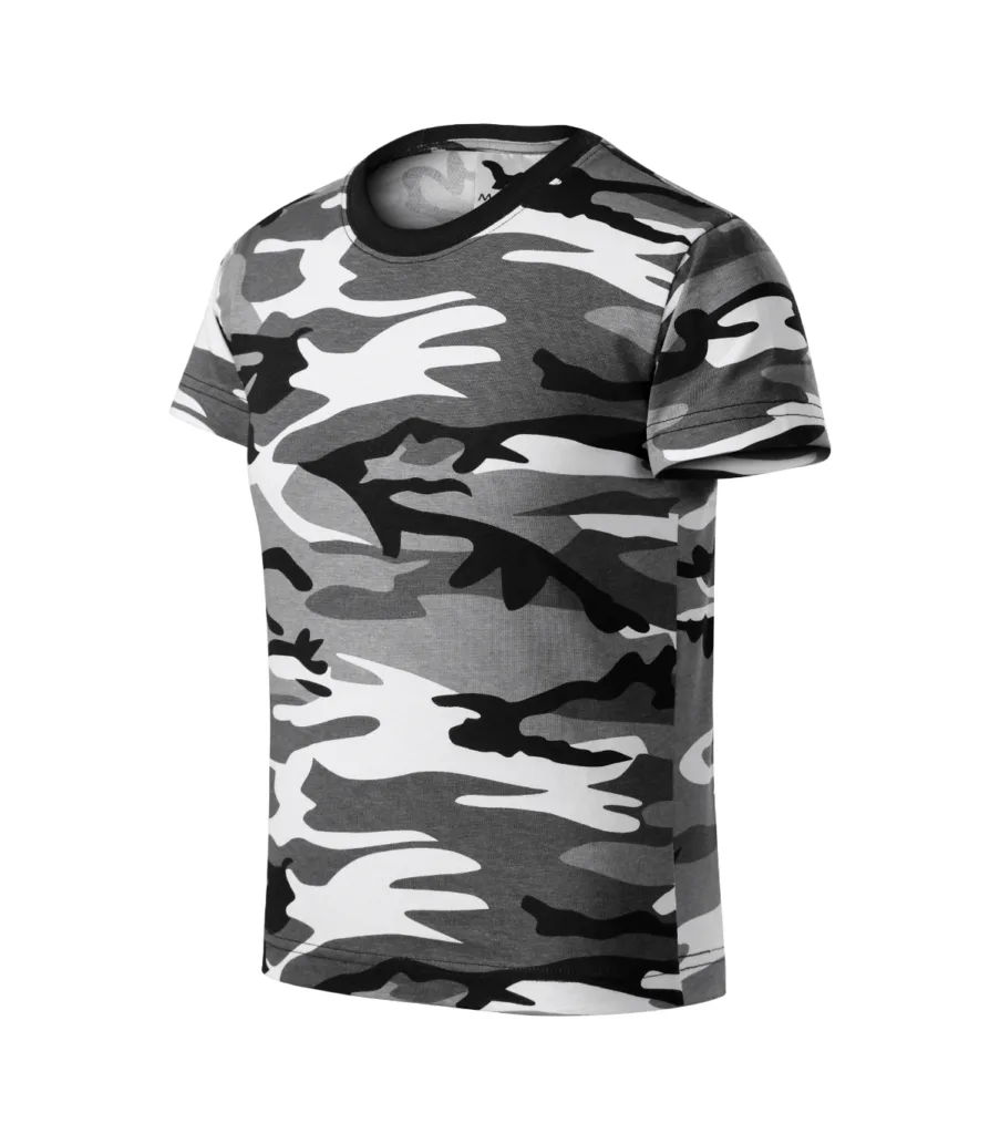 Tričko MALFINI Camouflage 149, dětské, camouflage gray